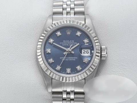  Rolex Lady-Datejust Stahl Weissgold 750 Diamanten Automatik Gold Damen Stainless Steel 18kt White Gold Jubilé-band Chronometer Oyster Blue Dial 