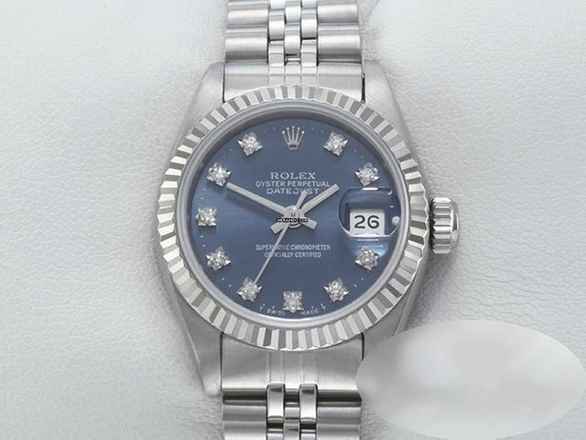  Rolex Lady-Datejust Stahl Weissgold 750 Diamanten Automatik Gold Damen Stainless Steel 18kt White Gold Jubilé-band Chronometer Oyster Blue Dial 