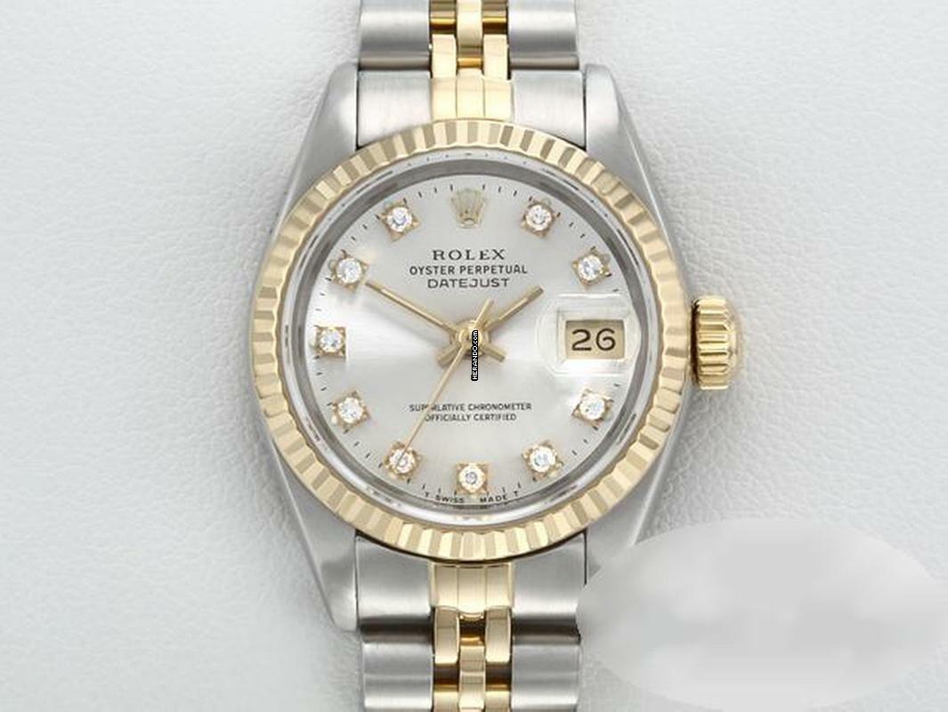  Rolex Lady-Datejust Edelstahl Gelbgold 750 Diamanten Automatik Gold Stahl Stainless Steel 18kt Yellow Gold Jubilé-band Chronometer Oyster 
