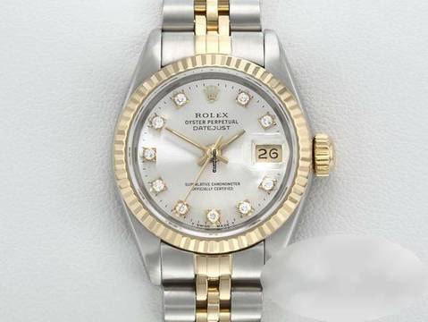  Rolex Lady-Datejust Edelstahl Gelbgold 750 Diamanten Automatik Gold Stahl Stainless Steel 18kt Yellow Gold Jubilé-band Chronometer Oyster 