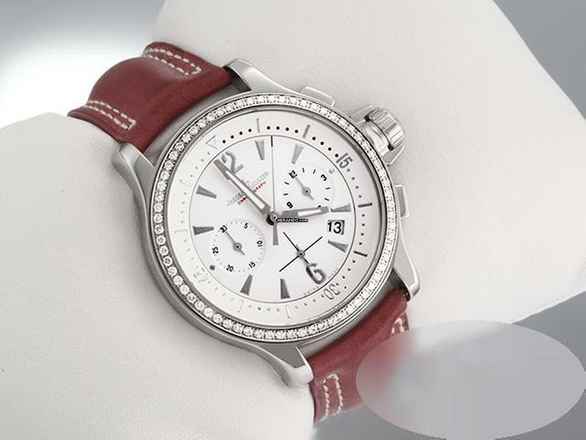  Jaeger-LeCoultre Master Compressor Chronograph 148.8.31 Diamanten Edelstahl Steel White Dial 