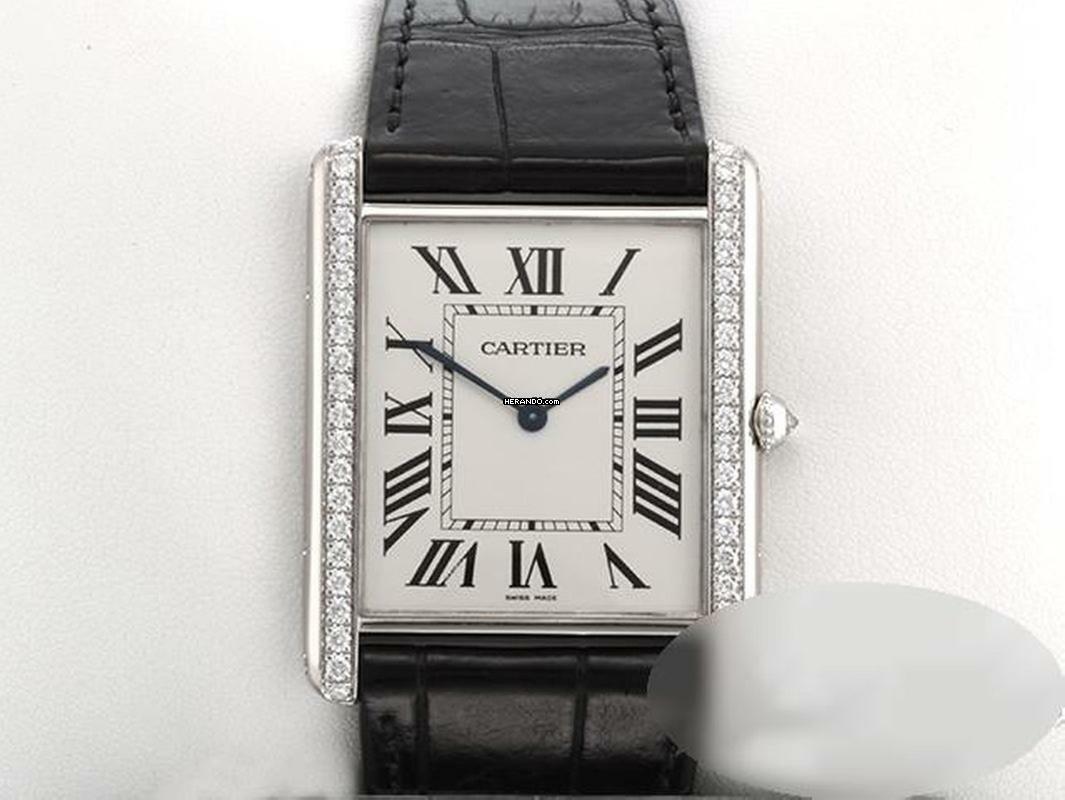Cartier Tank Louis Cartier Xl Weissgold 750 Diamanten 2020 Wt200006 Handaufzug 18kt White Gold