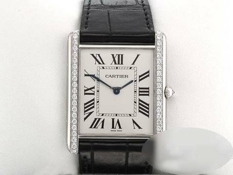  Cartier Tank Louis Cartier Xl Weissgold 750 Diamanten 2020 Wt200006 Handaufzug 18kt White Gold 