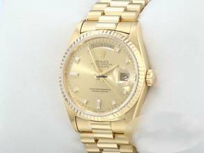 Thumbnail von Rolex Day-Date 36 36mm 18238 1997 Gelbgold 750 Diamanten Automatik Gold