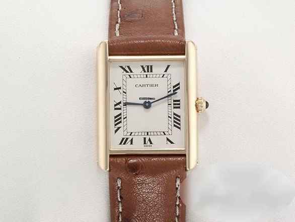  Cartier Tank Louis Cartier Gelbgold 750 Lederband W1512853 18kt Yellow Gold Damen 