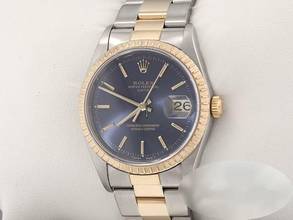Thumbnail von Rolex Oyster Perpetual Date 34mm 15223 Stahl Gelbgold 750 Automatik Medium 18kt Yellow Gold Edelstahl Stainless Steel Oyster-band Chronometer Blue Dial