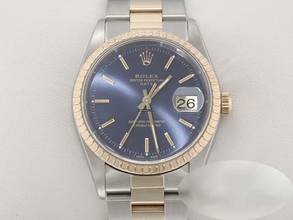 Thumbnail von Rolex Oyster Perpetual Date 34mm 15223 Stahl Gelbgold 750 Automatik Medium 18kt Yellow Gold Edelstahl Stainless Steel Oyster-band Chronometer Blue Dial