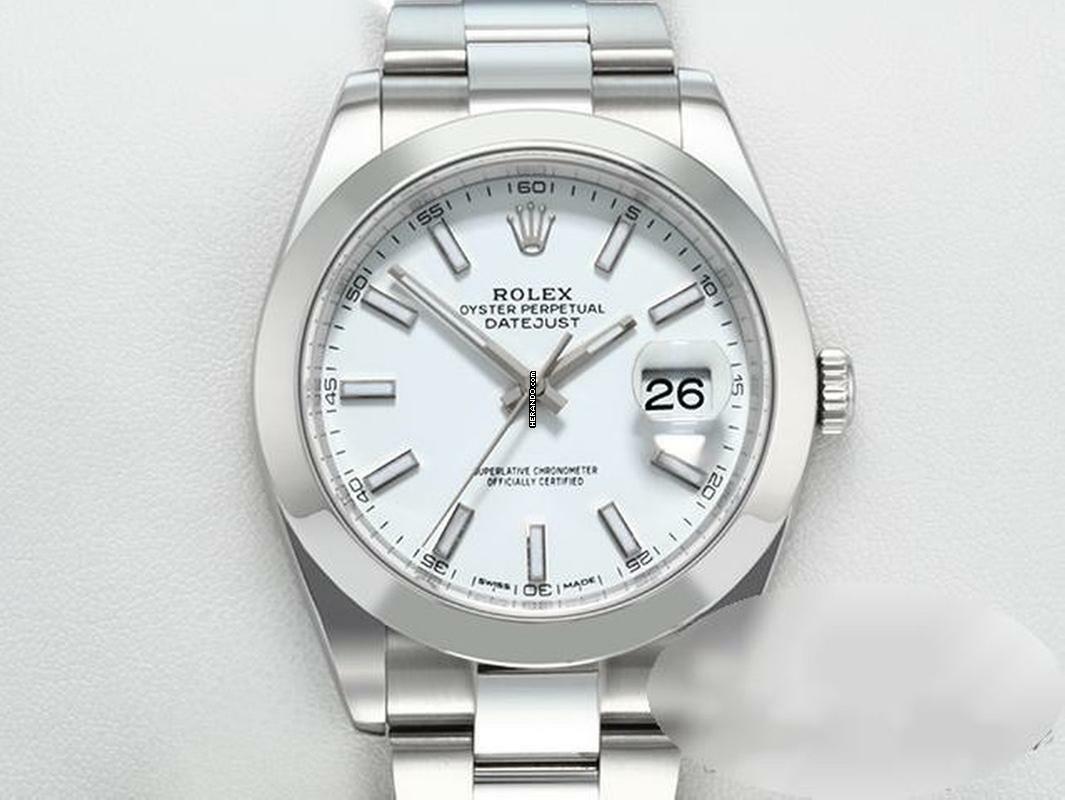Rolex Datejust 41 41mm 126300 2017 Lc100 Edelstahl Automatik Herrenuhr Stahl Stainless Steel Oyster-band Chronometer White Dial