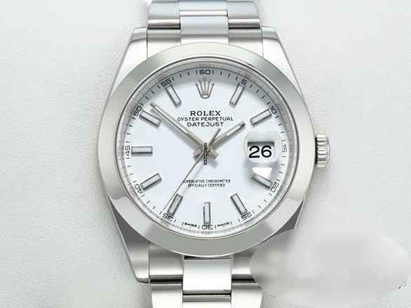  Rolex Datejust 41 41mm 126300 2017 Lc100 Edelstahl Automatik Herrenuhr Stahl Stainless Steel Oyster-band Chronometer White Dial 