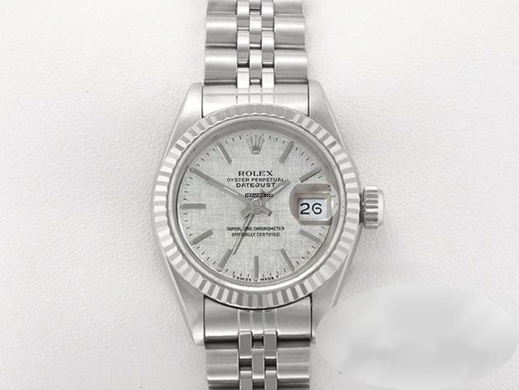  Rolex Lady-Datejust Edelstahl Weissgold 750 Automatik Stahl Gold Damen Stainless Steel 18kt White Gold Jubilé-band Chronometer Oyster 
