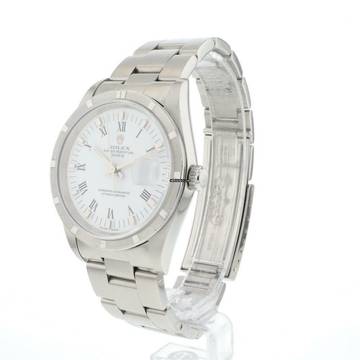  Rolex Oyster Perpetual Date 34MM Steel White Roman Dial 