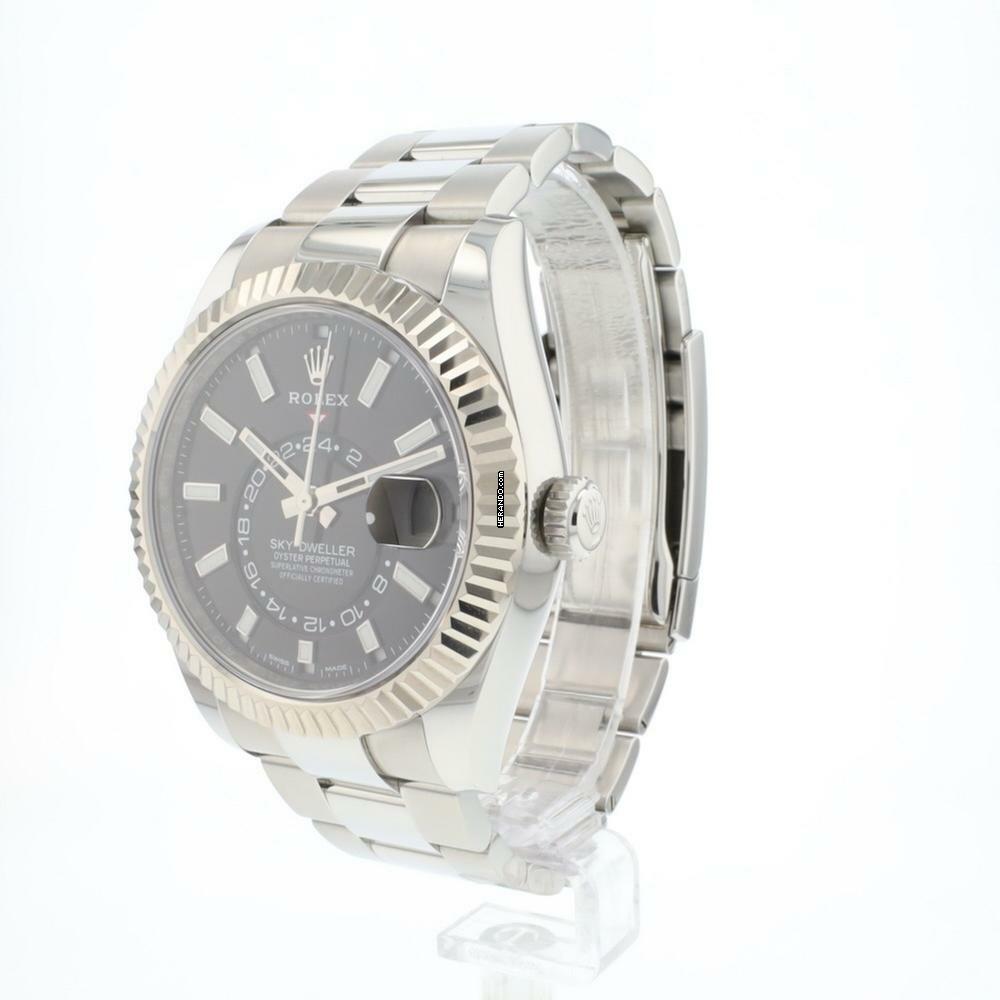  Rolex Sky-Dweller Steel Oyster Fluted Black Dial 