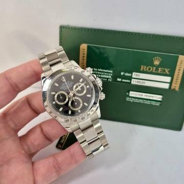  Rolex Daytona Full Steel Black Dial 40mm Automático Completo 
