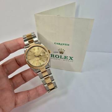  Rolex Oyster Perpetual Date Ouro & Aço 34mm Automático Completo 
