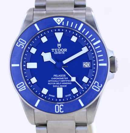  Tudor Pelagos Titan 2022 Date B+P Diver Titanband Manufakturwerk Blue Dial 