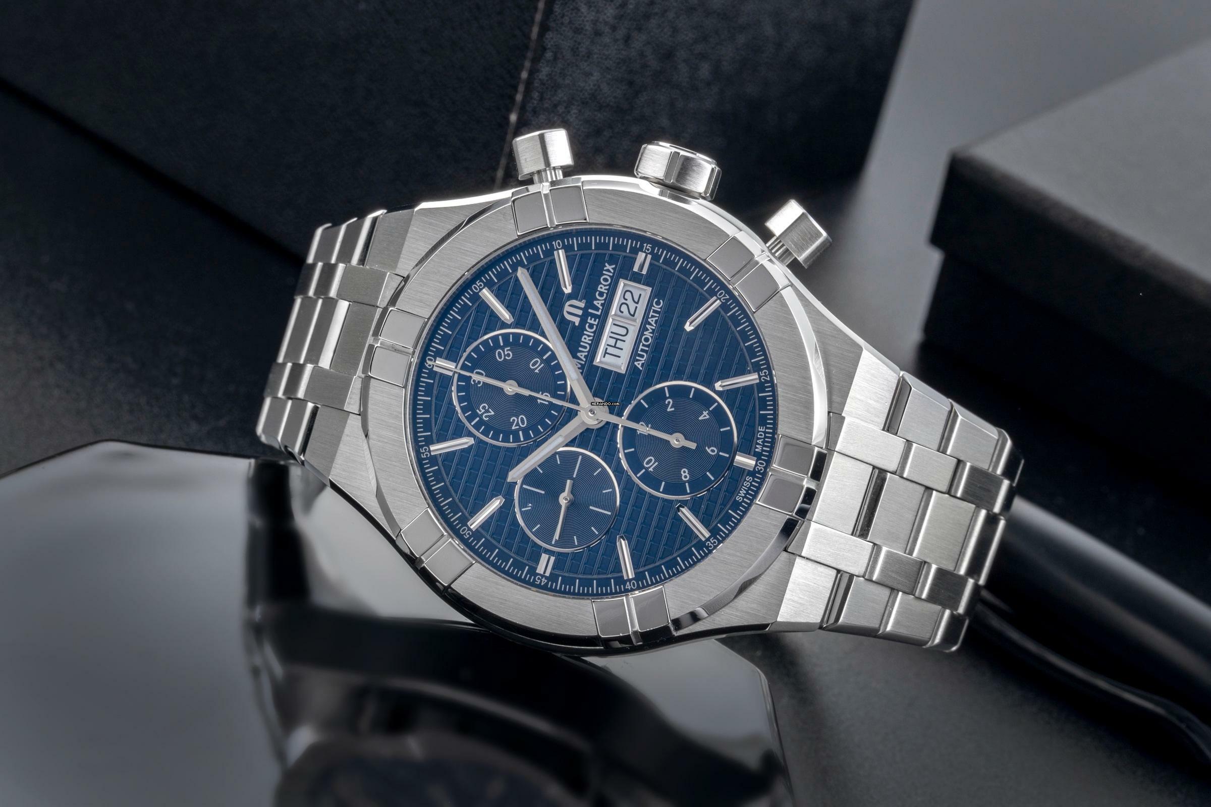 Thumbnail von Maurice Lacroix AIKON Automatic Stahl Chronograph Ref. AI6038-SS002-4301 B&P