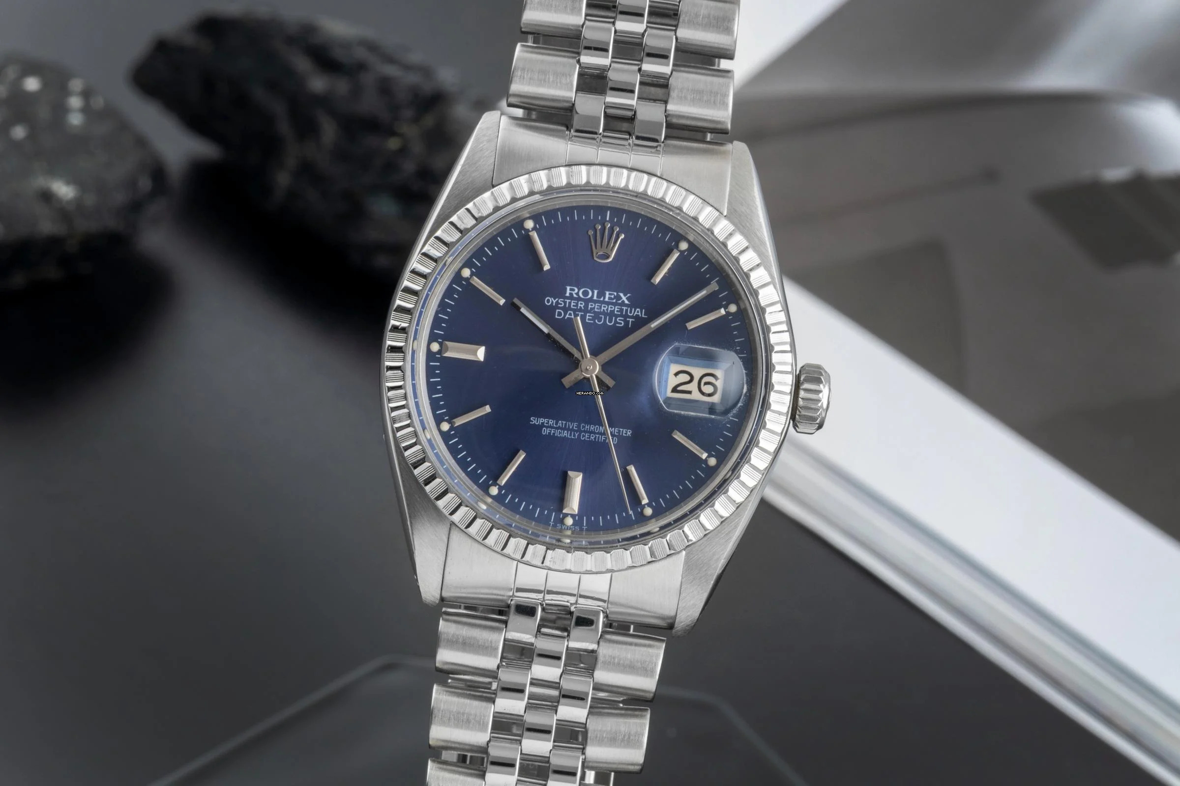 Rolex Datejust 36 Blue Dial Edelstahl Automatik Herrenuhr Ref. 16030 Klassiker