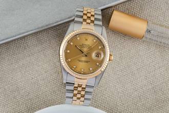 Thumbnail von Rolex Datejust 36 Stahl / Gold Diamond Dial Automatik Herren Ref. 16233 S-Serie