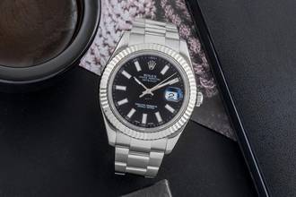 Thumbnail von Rolex Datejust II Stahl / Weissgold Black Dial Automatik Ref. 116334 B&P 2010