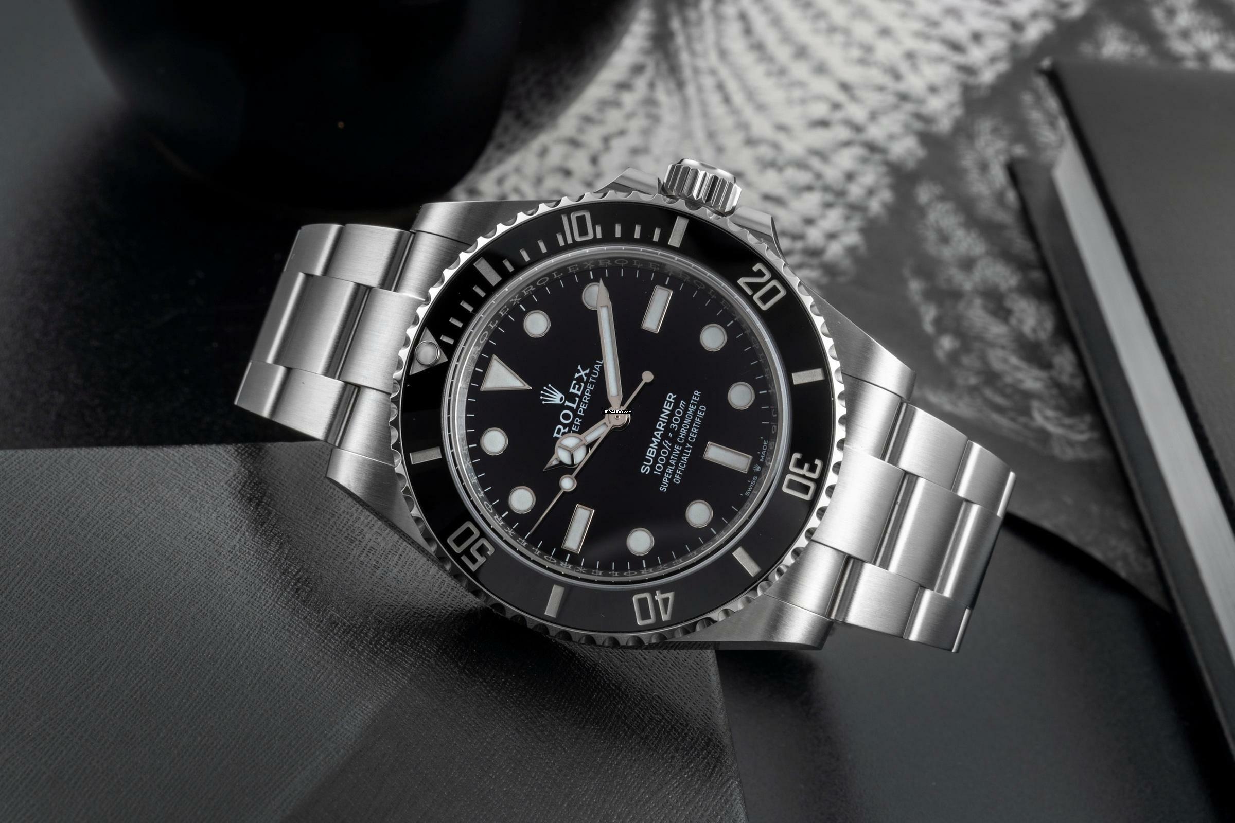 Thumbnail von Rolex Submariner (No Date) Stahl Automatik Herrenuhr Ref. 124060 Box & Papiere 2025