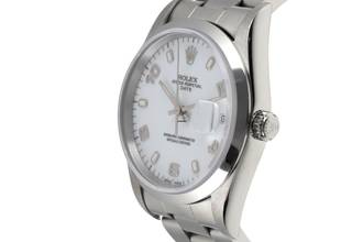 Thumbnail von Rolex Oyster Perpetual Date 34 White Dial Stahl Automatik Herrenuhr Ref. 15200 Papiere 1996
