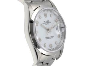 Thumbnail von Rolex Oyster Perpetual Date 34 White Dial Stahl Automatik Herrenuhr Ref. 15200 Papiere 1996