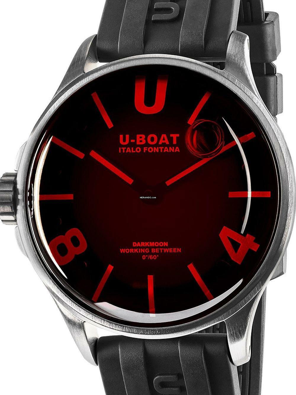  U-Boat 9305 Darkmoon SS Red Glass Herrenuhr 40mm 5ATM 