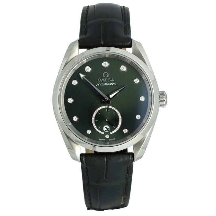  Omega Seamaster Aqua Terra 150m Co-axial Master Chronome Full Set Green Diamonds Like New 