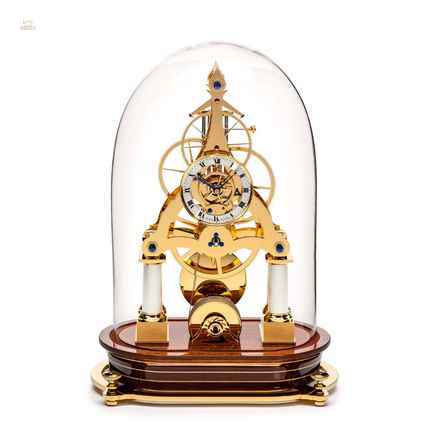 Tischuhr NT 10 – Vergoldete Skelettuhr