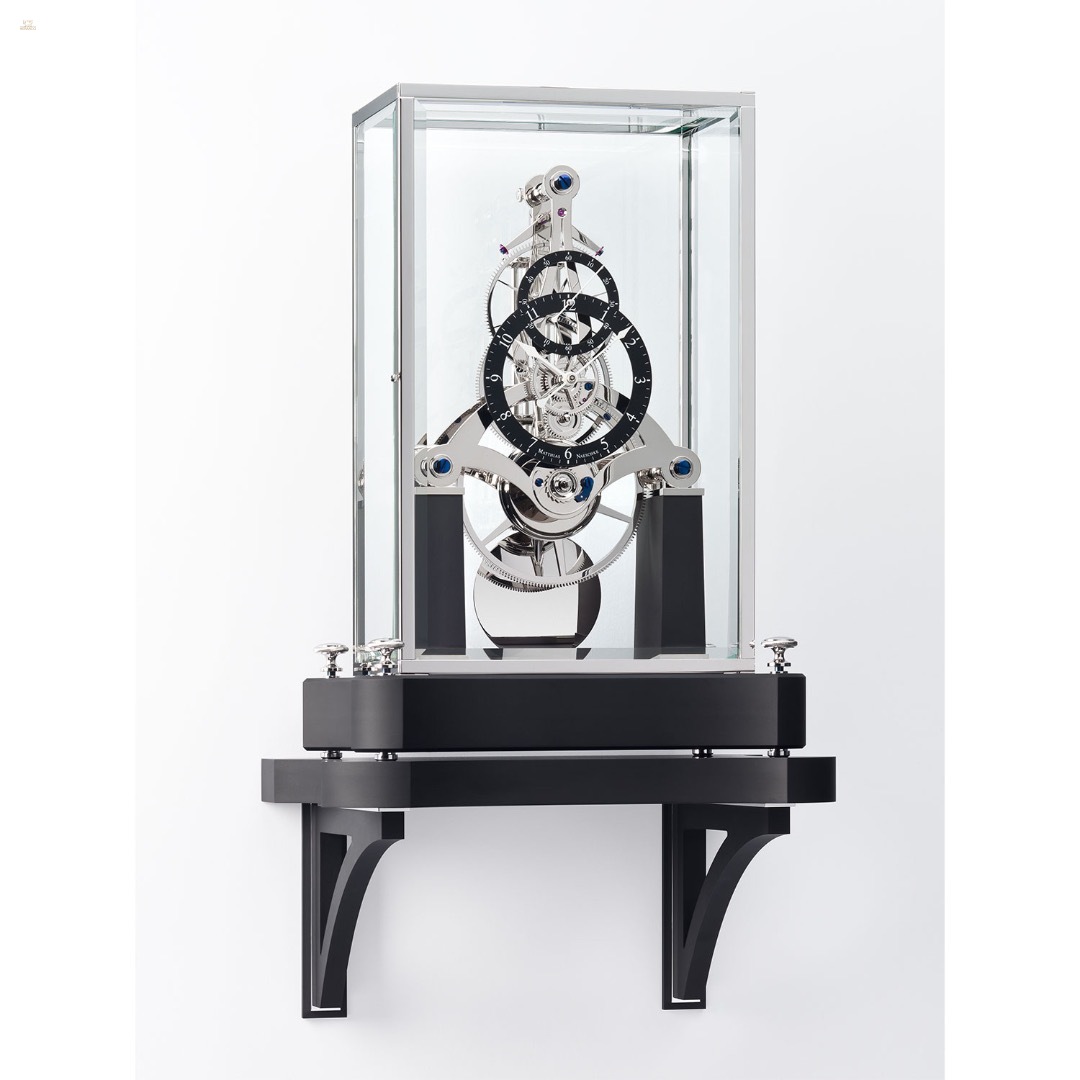 Thumbnail von NT 7 – Rhodinierte Design-Tischuhr mit Skelettwerk