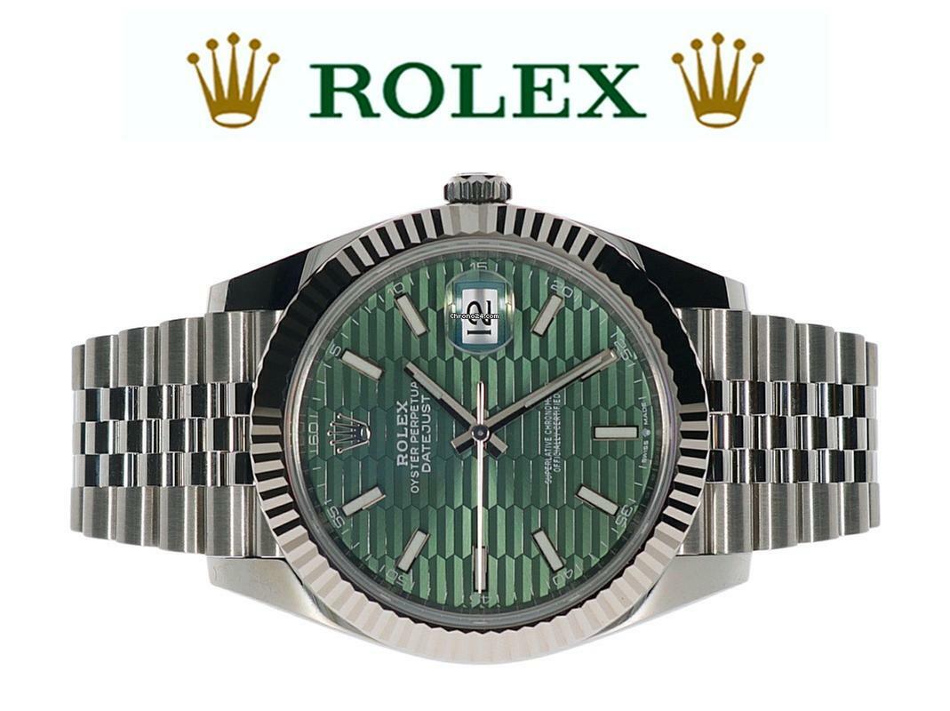 Rolex Datejust 41 LC100 - UNGETRAGEN - grünes Fluted-Motif Dial-Jubilee