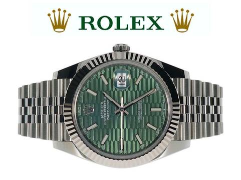  Rolex Datejust 41 LC100 - UNGETRAGEN - grünes Fluted-Motif Dial-Jubilee 