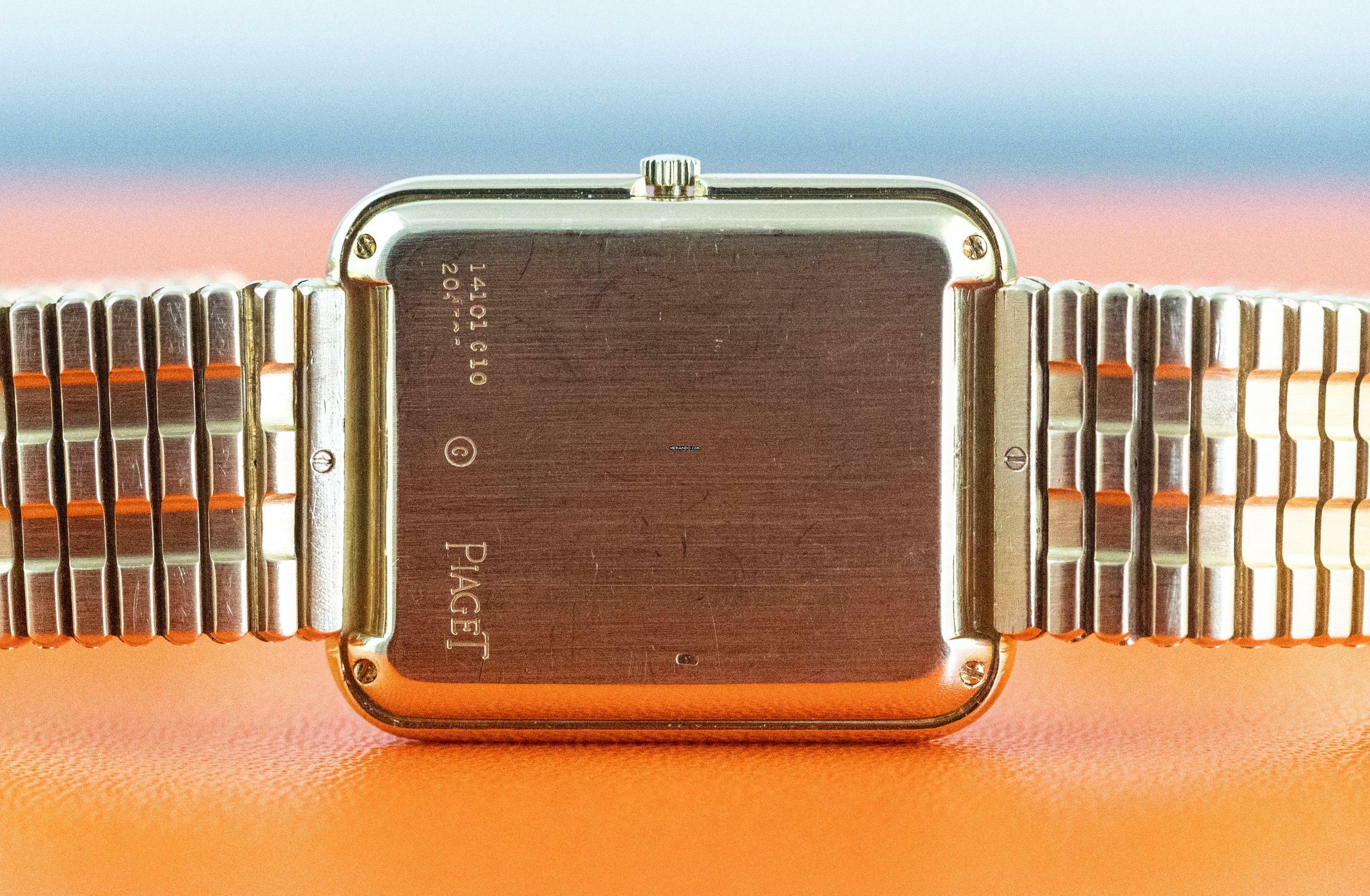 Thumbnail von Piaget extremely rare Beta 21 | 14101 C 10 | Hawk Eye Dial | orig. Gold bracelet