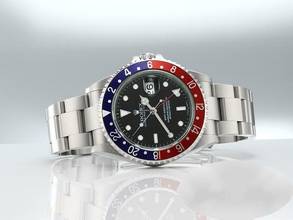 Thumbnail von Rolex GMT-Master II Stahl 16710 T Pepsi 2005 Automatik Zweite Zeitzone Blau Rot Stainless Steel Oyster-band Chronometer Black Dial