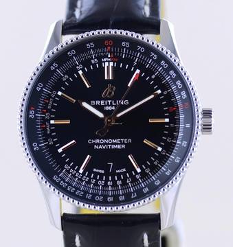  Breitling Navitimer Automatic 41 Black Date Chronometer Faltschließe Top B+P 
