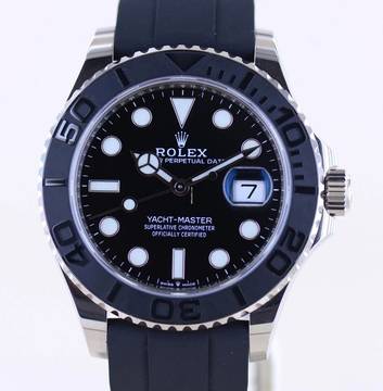  Rolex Yacht-Master 42 Weißgold 18K Oysterflex black Dial 3235 B+P 