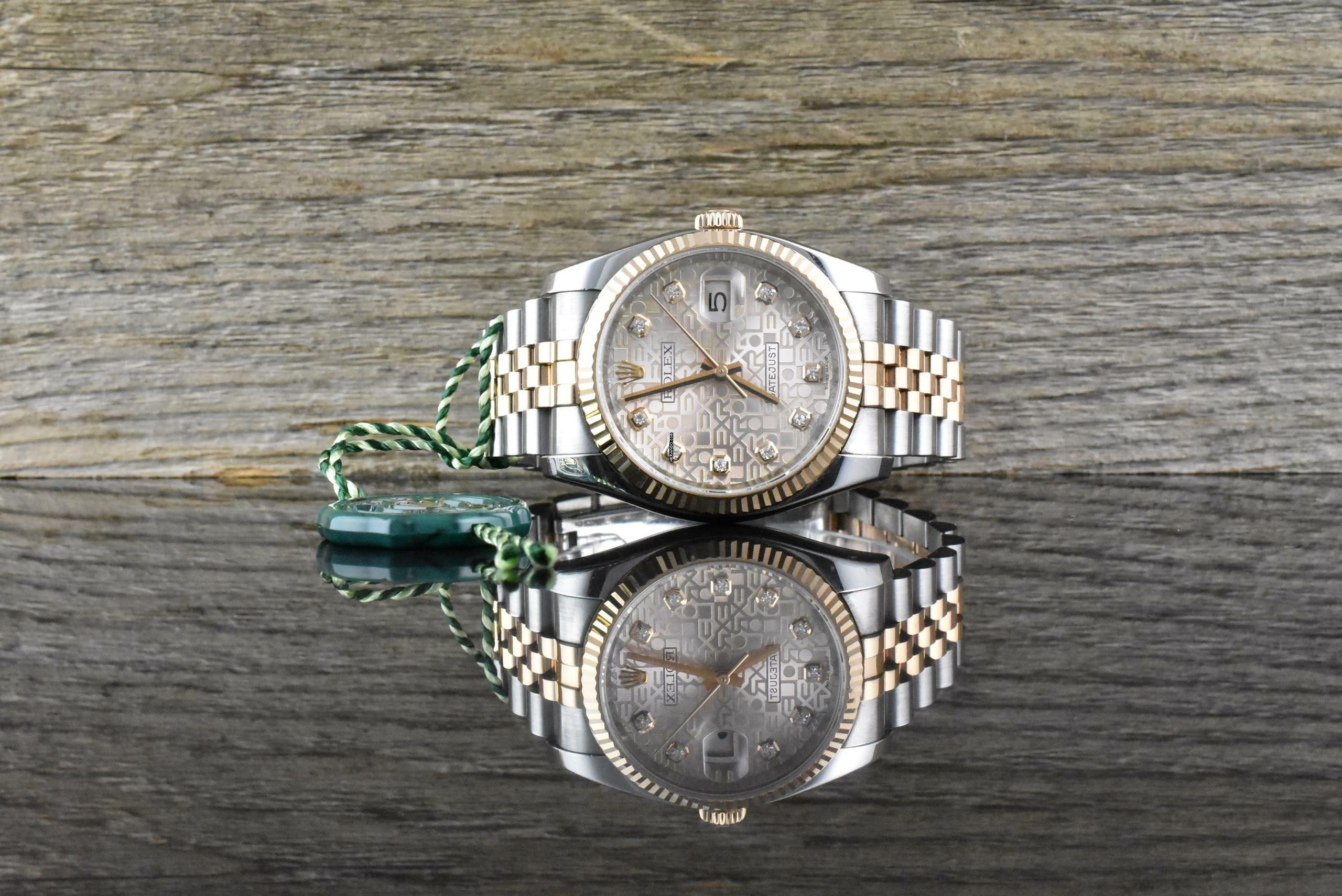 Rolex Datejust 36 Stahl & Roségold - Pink Computer Diamond Dial - B&P 2013