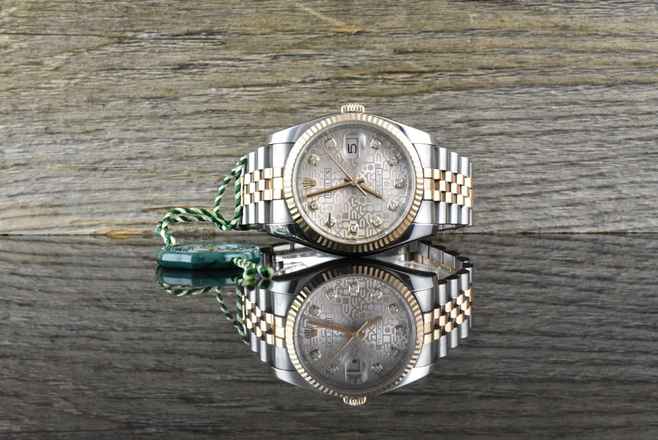  Rolex Datejust 36 Stahl & Roségold - Pink Computer Diamond Dial - B&P 2013 