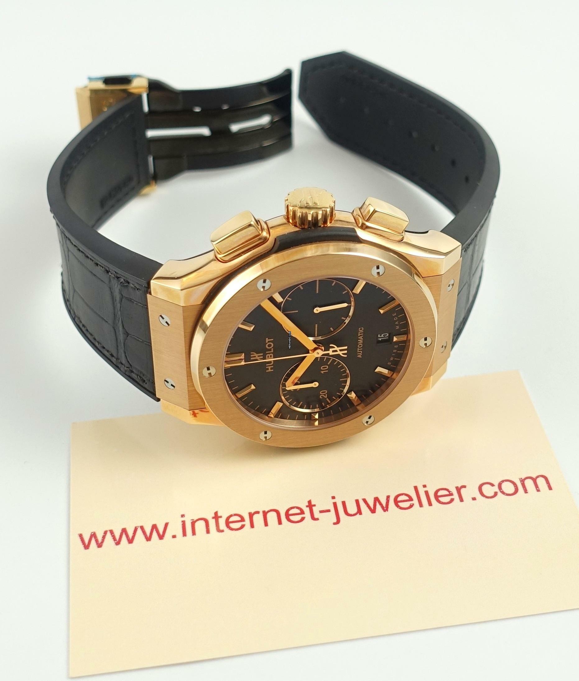 Thumbnail von Hublot Classic Fusion Chronograph King Gold Unworn Watch with Box and Papers
