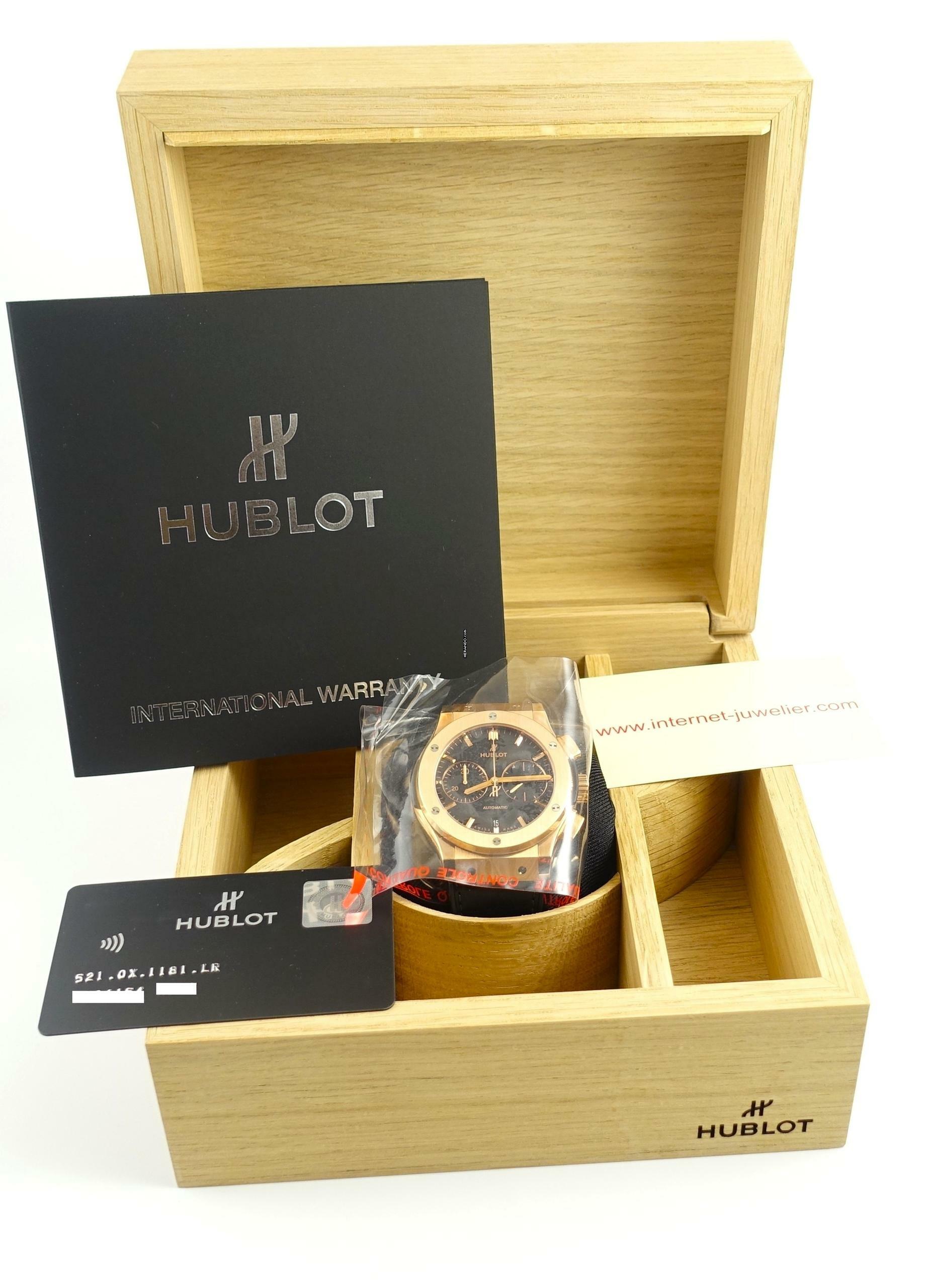 Thumbnail von Hublot Classic Fusion Chronograph King Gold Unworn Watch with Box and Papers