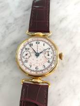 Thumbnail von RARE Universal Geneve Monopusher Chronograph 1930 Solid Gold Enamel Dial