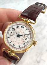 Thumbnail von RARE Universal Geneve Monopusher Chronograph 1930 Solid Gold Enamel Dial