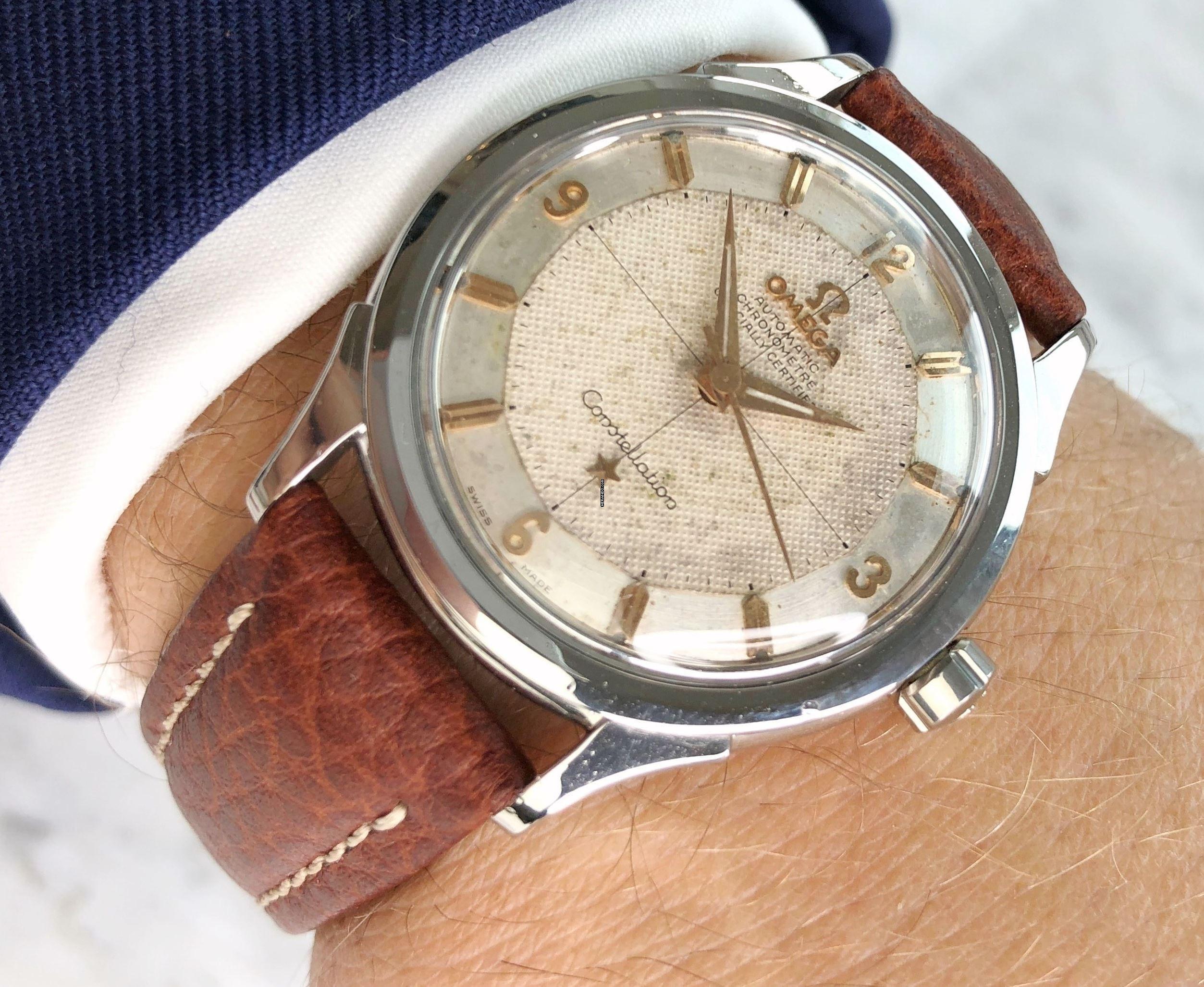  Omega Constellation Serviced Constellation PIE PAN Honeycomb Crosshair Vintage Automatic Automatik 2852 2852 