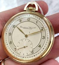 Thumbnail von IWC Pocket Watch Beautiful Vollgold Solid Gold Pocket Watch Taschenuhr Art Deco