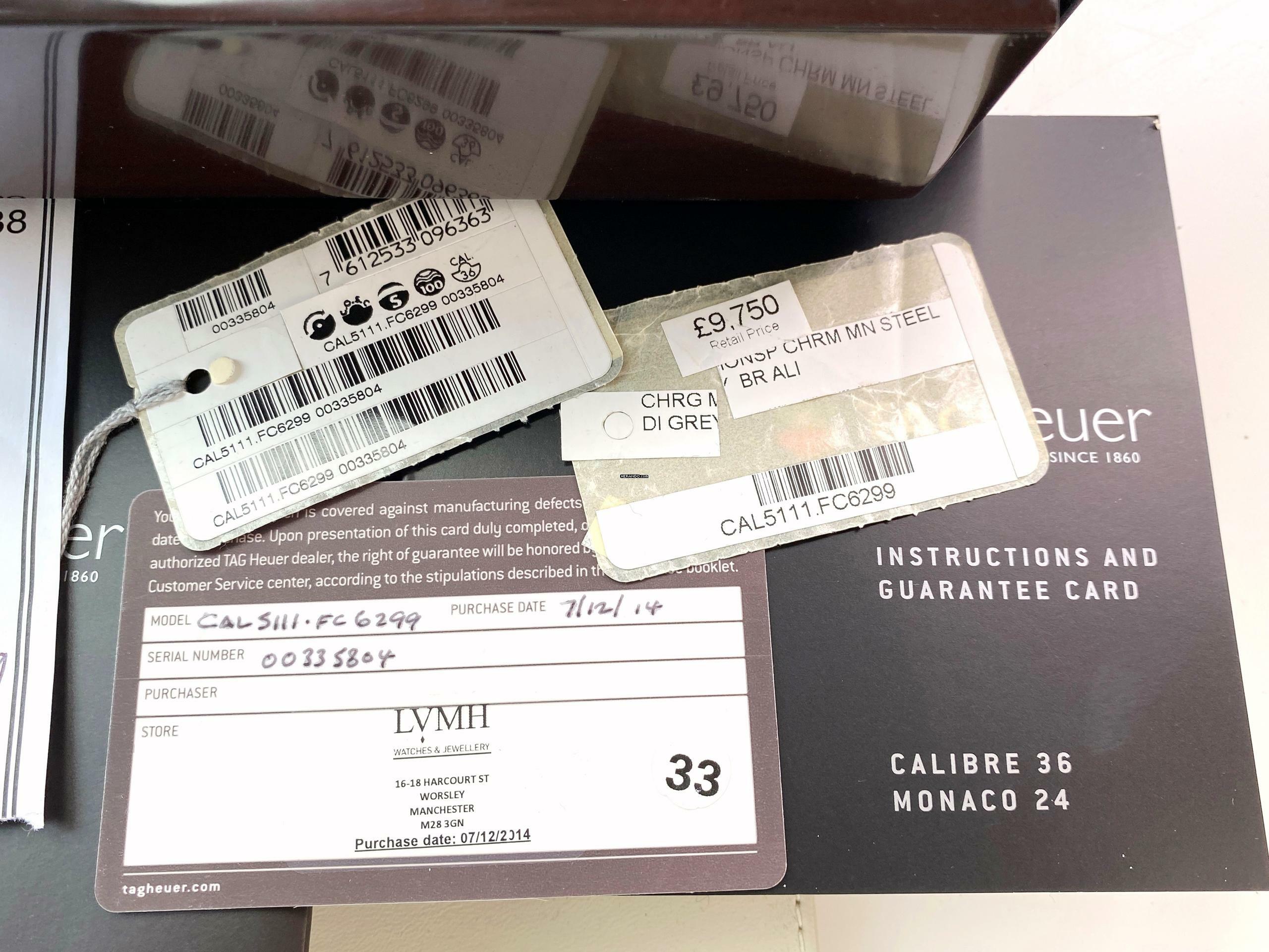 Thumbnail von Heuer Tag Monaco Calibre 36 Full Set Box Papers