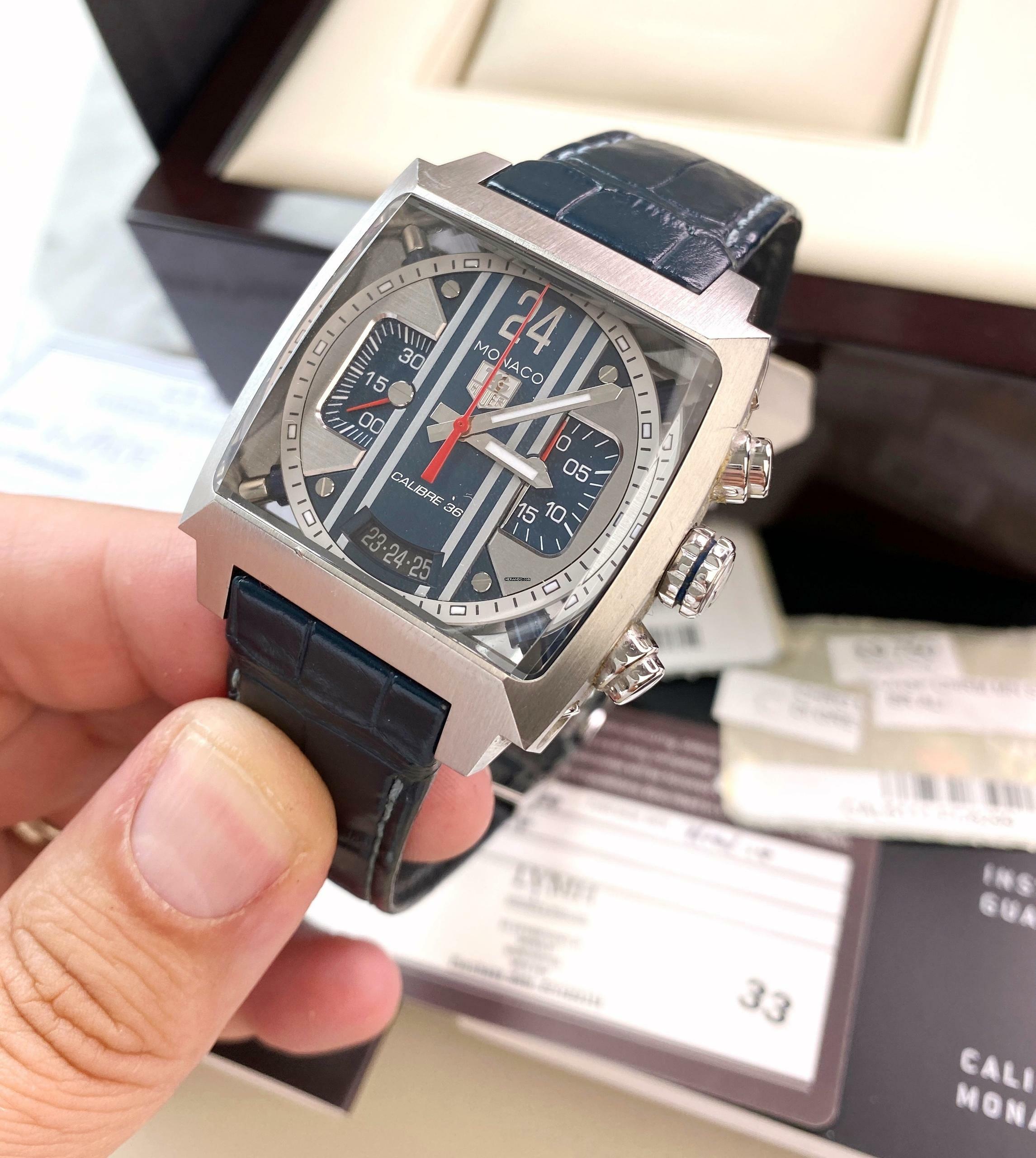  Heuer Tag Monaco Calibre 36 Full Set Box Papers 
