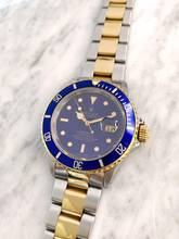 Thumbnail von Rolex Submariner Date Blue Purple Dial ref 16613 Steel/Gold Automatic 16613