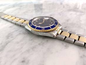 Thumbnail von Rolex Submariner Date Blue Purple Dial ref 16613 Steel/Gold Automatic 16613