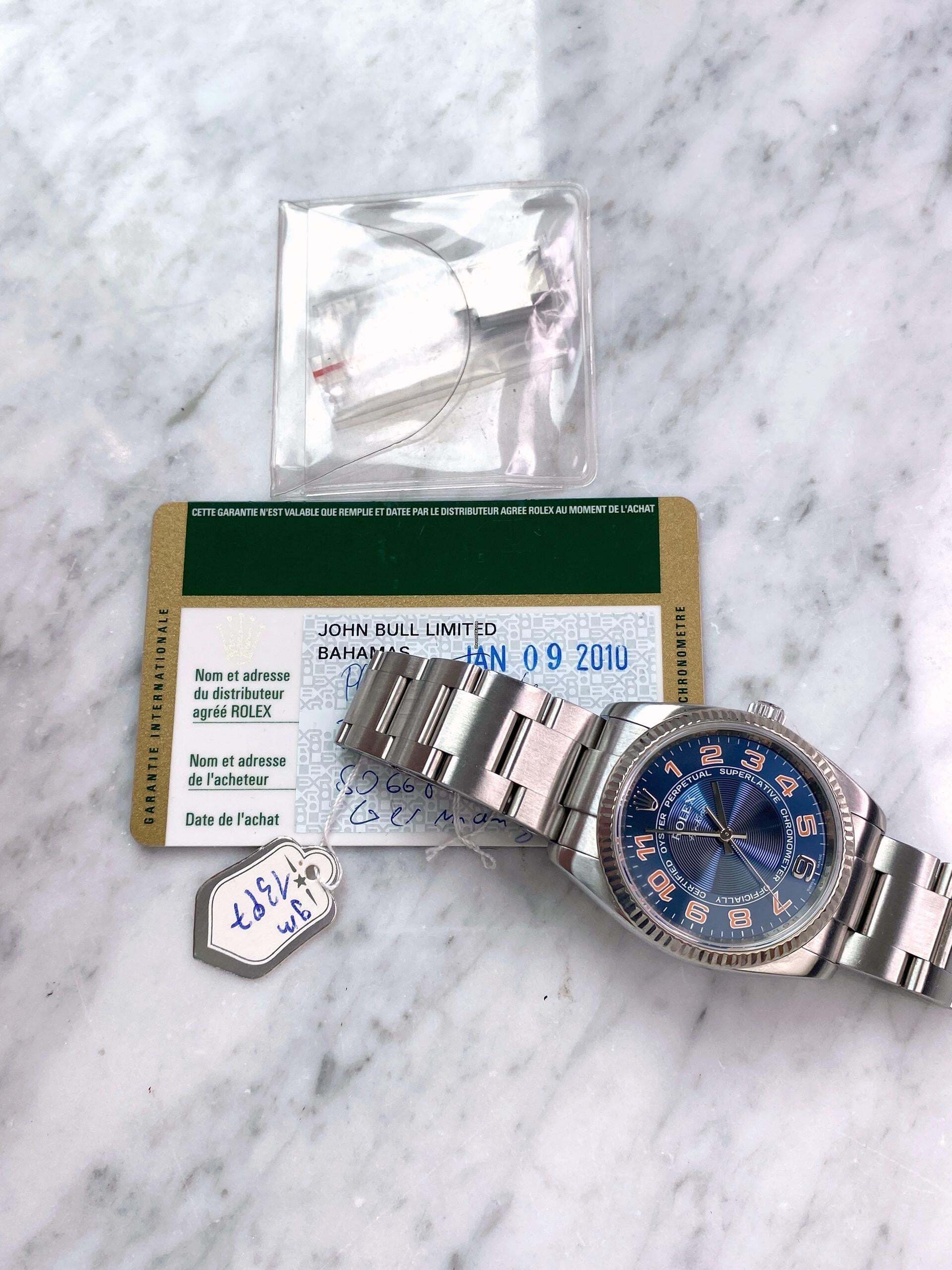 Thumbnail von Rolex Air King Blue Concentric Dial ref 114234 Automatic ORIGINAL PAPERS Blau 114234