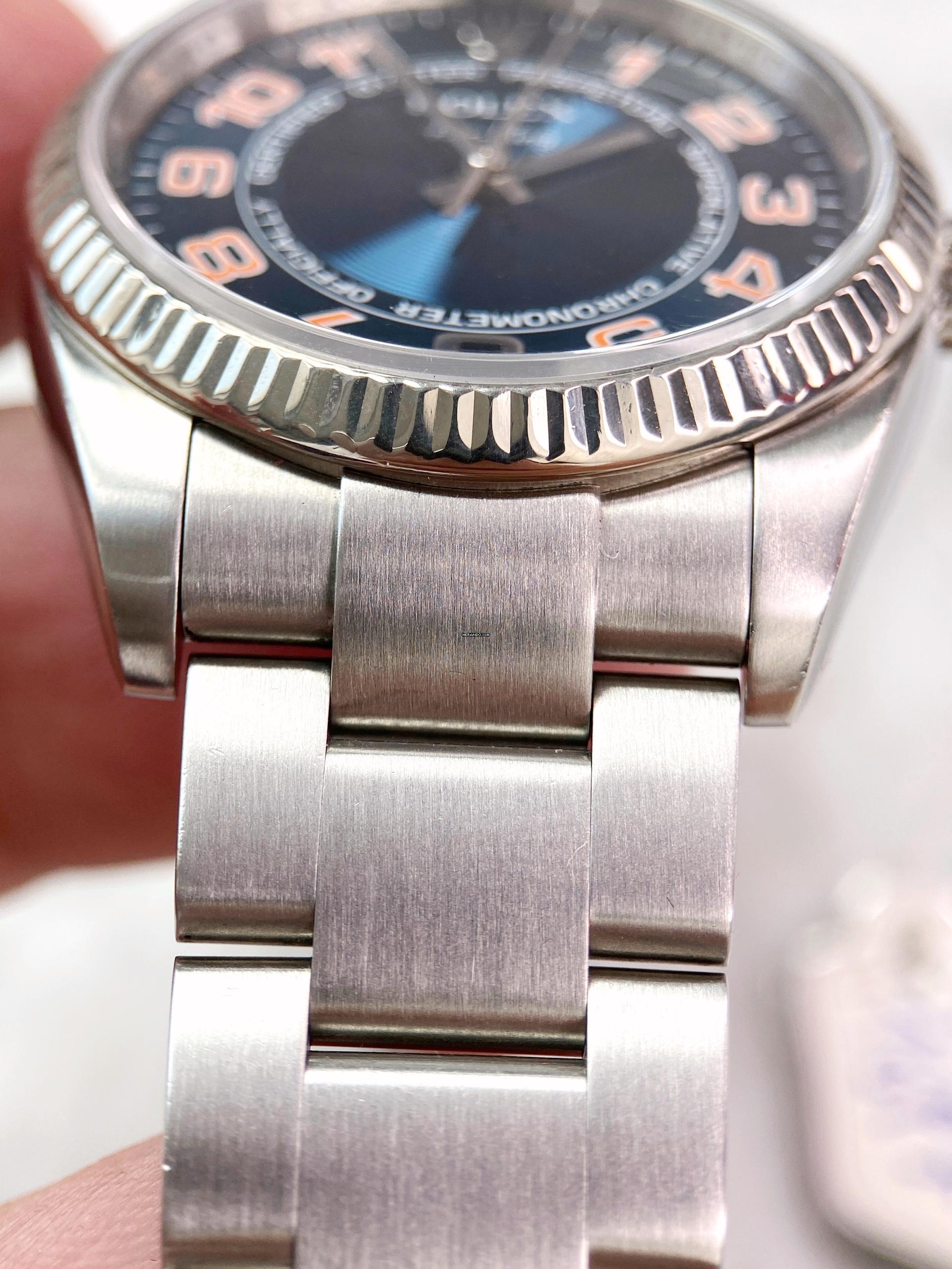 Thumbnail von Rolex Air King Blue Concentric Dial ref 114234 Automatic ORIGINAL PAPERS Blau 114234